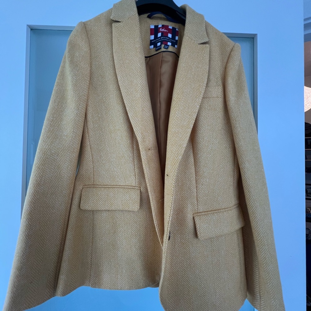 Boden Yellow Tweed Blazer